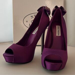 Steve Madden Purple Peep Toe Shimma Heels